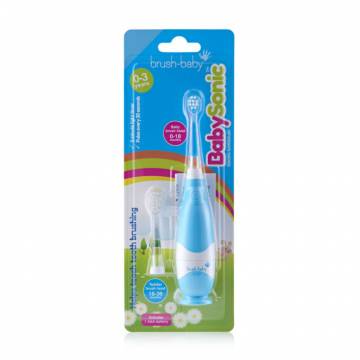 Детская электрическая зубная щетка Brush-Baby BabySonic Electric Toothbrush с рождения до 3 лет, голубая, 1 шт Детская электрическая зубная щетка Brush-Baby BabySonic Electric Toothbrush с рождения до 3 лет, голубая, 1 шт