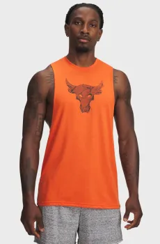 Мужская оранжевая майка Pjt Rck Q4 SL Graphic Оранжевый S Under Armour 6005057-844