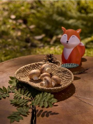 Плетений декоративний піднос - бежевий