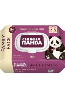 Влажная туалетная бумага Сніжна Панда Aroma, 84 шт