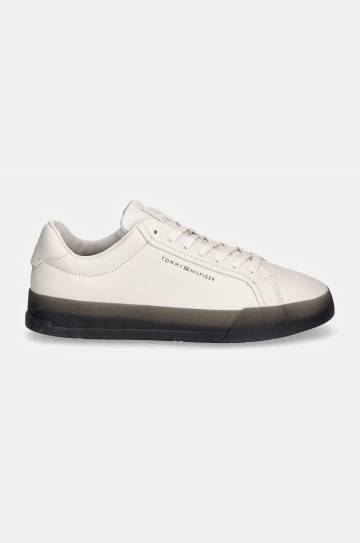 Кожаные кроссовки Tommy Hilfiger TH COURT BEST цвет белый FM0FM05214 Кожаные кроссовки Tommy Hilfiger TH COURT BEST цвет белый FM0FM05214