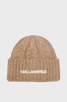 Женская бежевая шапка essential Бежевый ONESIZE Karl Lagerfeld A4W33012