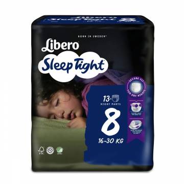 Подгузники-трусики Libero SleepTight размер 8 (16-30 кг), 13 шт Подгузники-трусики Libero SleepTight размер 8 (16-30 кг), 13 шт