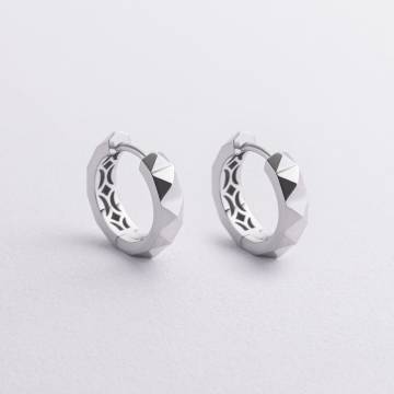Серьги - кольца "Louise" в белом золоте с09010 Серьги - кольца "Louise" в белом золоте с09010