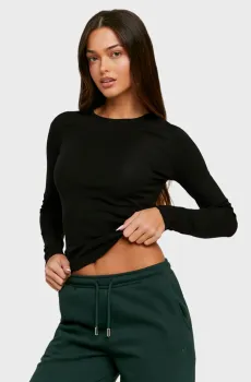 Женский черный лонгслив Черный M Tally Weijl STSCOBELGI