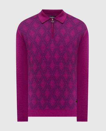 Розовое поло из кашемира и шерсти