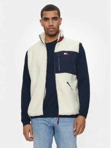 Tommy Jeans Жилет Teddy DM0DM18900 Écru Relaxed Fit Tommy Jeans Жилет Teddy DM0DM18900 Écru Relaxed Fit
