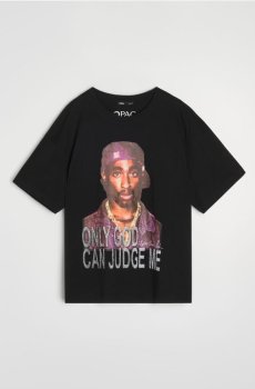 Бавовняна футболка з коротким рукавом 2Pac - чорний