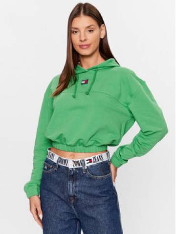 Tommy Jeans Світшот Elasticated Badge DW0DW16135 Зелений Relaxed Fit Tommy Jeans Світшот Elasticated Badge DW0DW16135 Зелений Relaxed Fit
