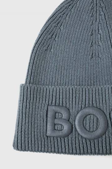 Шапка с примесью шерсти Boss Orange BOSS ORANGE цвет зелёный из толстого трикотажа Шапка с примесью шерсти Boss Orange BOSS ORANGE цвет зелёный из толстого трикотажа