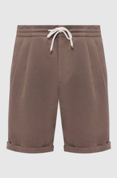 Коричневые шорты с льном