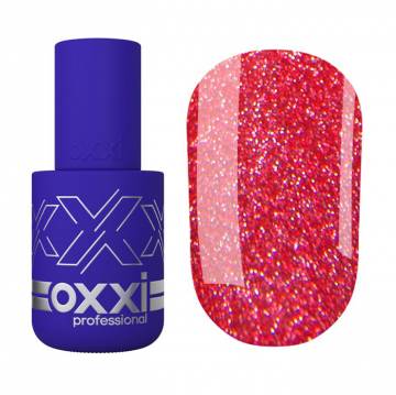 Гель-лак для ногтей Oxxi Professional 204 Светло-красный с мелкими голографическими блестками, 10 мл Гель-лак для ногтей Oxxi Professional 204 Светло-красный с мелкими голографическими блестками, 10 мл