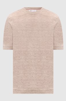 Бежевая футболка с леном