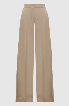 Бежевые штаны OLIVI из шелка