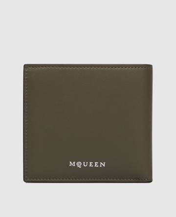 Кожаный портмоне цвета хаки с логотипом