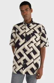 Мужская рубашка с узором LARGE MONOGRAM Разноцветный XXL Tommy Hilfiger MW0MW33790