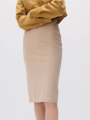 Reserved - Спідниця з віскози до талії - бежевий - 7361B-08X