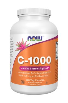 Витамин С NOW Foods Vitamin C-1000, 500 капсул
