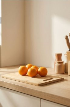 Бамбукова дошка для нарізання з ручкою - коричневий