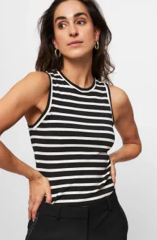 Женский топ в полоску SLIM 5X2 RIB STRIPE TANK NS Разноцветный XS Tommy Hilfiger WW0WW40590