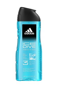 Гель для тела, волос и лица Adidas Ice Dive Shower Gel 3 in 1, мужской, 400 мл