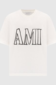 Футболка цвета айвори с принтом логотипа