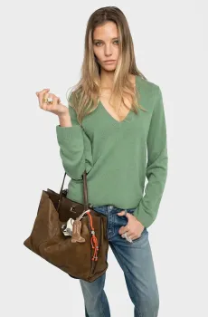 Женский зеленый шерстяной пуловер Vera Зеленый S ZADIG&VOLTAIRE KWSW02874_VERVEINE