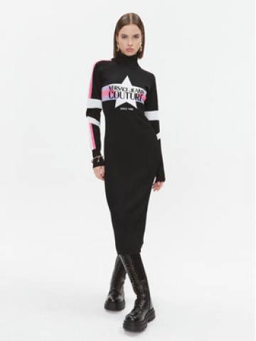 Versace Jeans Couture Трикотажна сукня 75HAOM51 Чорний Regular Fit Versace Jeans Couture Трикотажна сукня 75HAOM51 Чорний Regular Fit