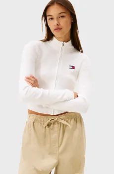 Женский белый кардиган ZIP HIGH Белый L Tommy Jeans DW0DW20967