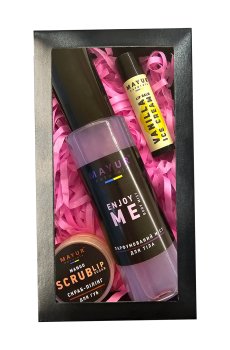 Набор для тела и лица Mayur Наслаждение, манго и ваниль (мист для тела, 100 мл + бальзам для губ, 5 г + скраб для губ, 15 г)