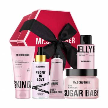 Подарочный набор для тела и рук Mr.Scrubber Grand Peony Love, 5 предметов Подарочный набор для тела и рук Mr.Scrubber Grand Peony Love, 5 предметов