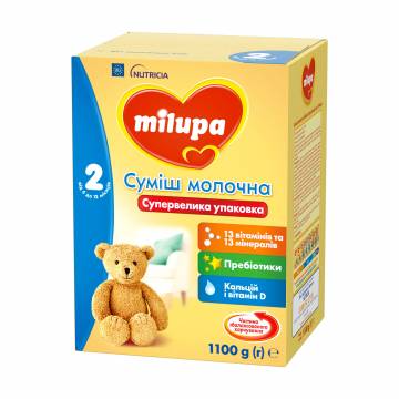 Детская сухая молочная смесь Milupa 2, 6-12 месяцев, 1.1 кг Детская сухая молочная смесь Milupa 2, 6-12 месяцев, 1.1 кг