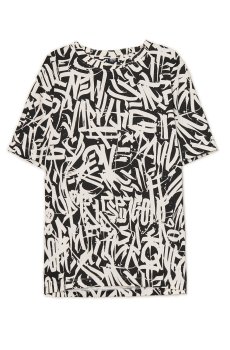 Cropp - Футболка з суцільним принтом - чорний