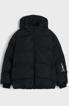Квітована куртка puffer з капюшоном - чорний