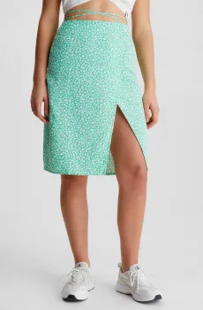 Женская бирюзовая юбка с узором TIE DETAIL Бирюзовый S Calvin Klein Jeans J20J220796