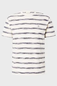 Мужская белая футболка в полоску STRIPED SS T-SHIRT Белый S Gant 2003340