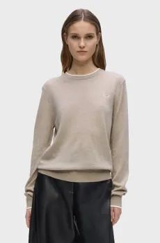 Женский бежевый шерстяной джемпер essential merino Бежевый XS Karl Lagerfeld B3W18037