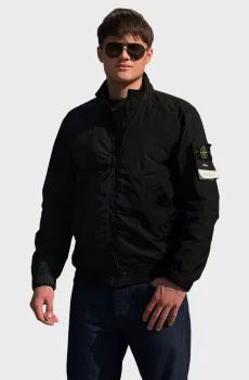 Чоловіча чорна курта Бомбер STONE ISLAND CRINKLE REPS NY Черный M Stone Island L2S154100002-V0029