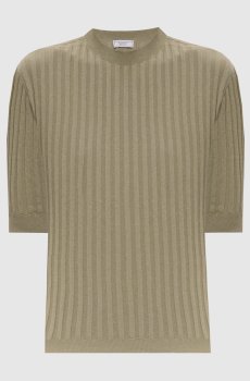 Топ цвета хаки в рубчик