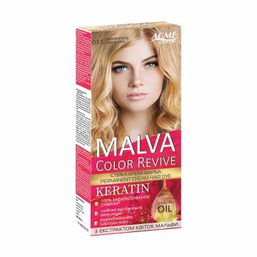 Стойкая крем-краска для волос Acme Color Malva Color Revive 011 Светящийся блонд, 105 мл Стойкая крем-краска для волос Acme Color Malva Color Revive 011 Светящийся блонд, 105 мл