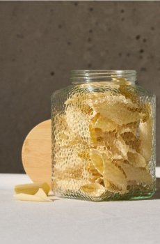 Скляний контейнер для їжі з бамбуковою кришкою - clear