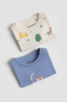 Reserved - Бавовняна кофта з довгим рукавом, набір з 2 - нюдовий - 322HV-02X