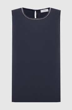 Синий топ из шелка