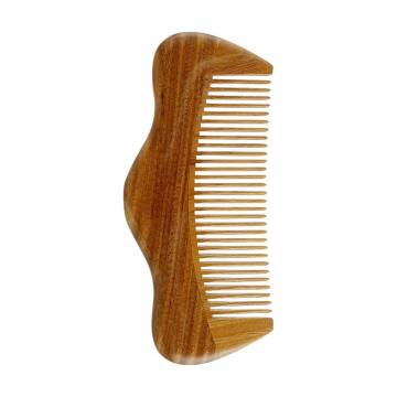 Гребень для волос Cosmo Shop деревянный, сандал комби, фигурный, 12.5*5.5 см, 1 шт (CS383)