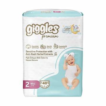Подгузники Giggles Premium Mini размер 2 (3-6 кг), 40 шт Подгузники Giggles Premium Mini размер 2 (3-6 кг), 40 шт