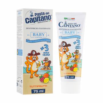 Детская зубная паста Pasta del Capitano Тутти-фрутти со вкусом фруктов, 3+, 75 мл Детская зубная паста Pasta del Capitano Тутти-фрутти со вкусом фруктов, 3+, 75 мл