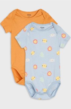 Бавовняні боді, 2 шт. - блакитний