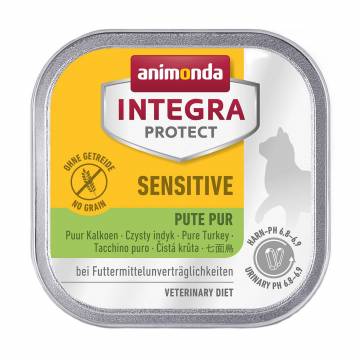 Влажный корм для кошек Animonda Integra Protect Sensitive Pure Turkey при пищевой непереносимости, с индейкой, 100 г Влажный корм для кошек Animonda Integra Protect Sensitive Pure Turkey при пищевой непереносимости, с индейкой, 100 г