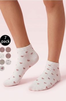 Набір шкарпеток з мотивом сердець 7 pack - різнобарвний