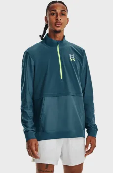 Мужской синий анорак UA RUN ANYWHERE PULLOVER Синий L Under Armour 1376502-414